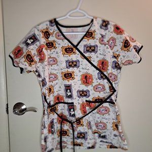 Women's Halloween Scrub Top